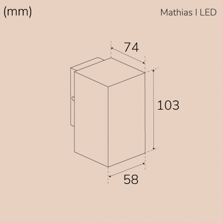 Llitt Mathias I Väggarmatur LED IP65 3000K 3W 290lm Vit