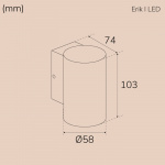 Llitt Erik I Väggarmatur LED IP65 3000K 2W 293lm Corten