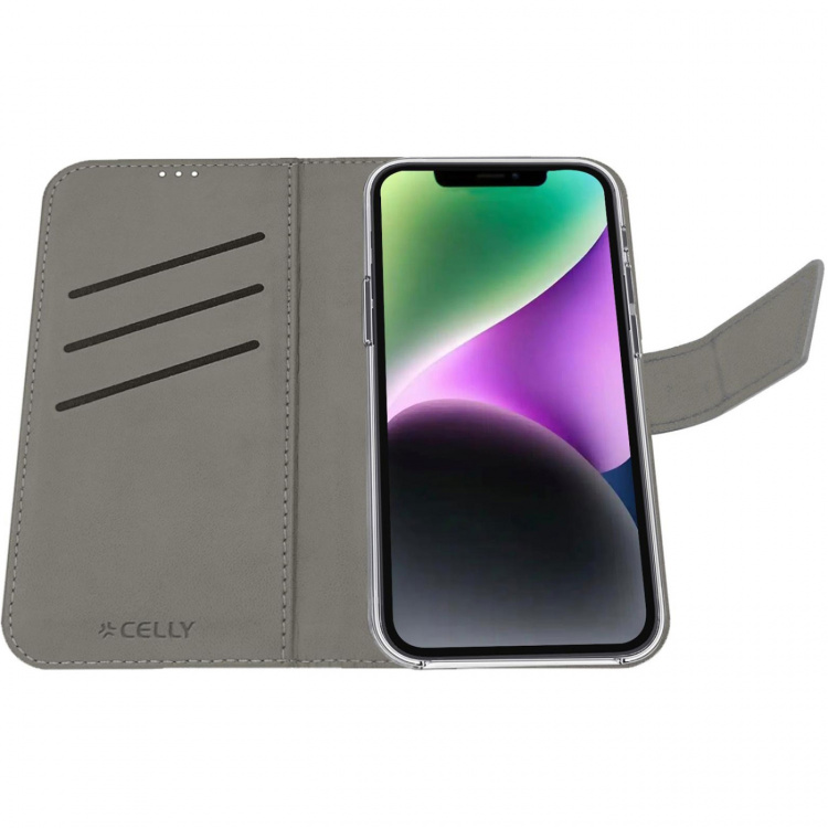 Celly Wally Wallet Case iPhone SE 4 Svart