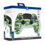 Trade Invaders Trådløs controller til PS4 med 3,5 mm jackstik - LED-grøn camouflage