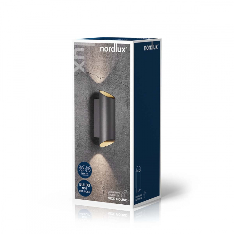 Nordlux Nico Round 22 Væglampe Sort
