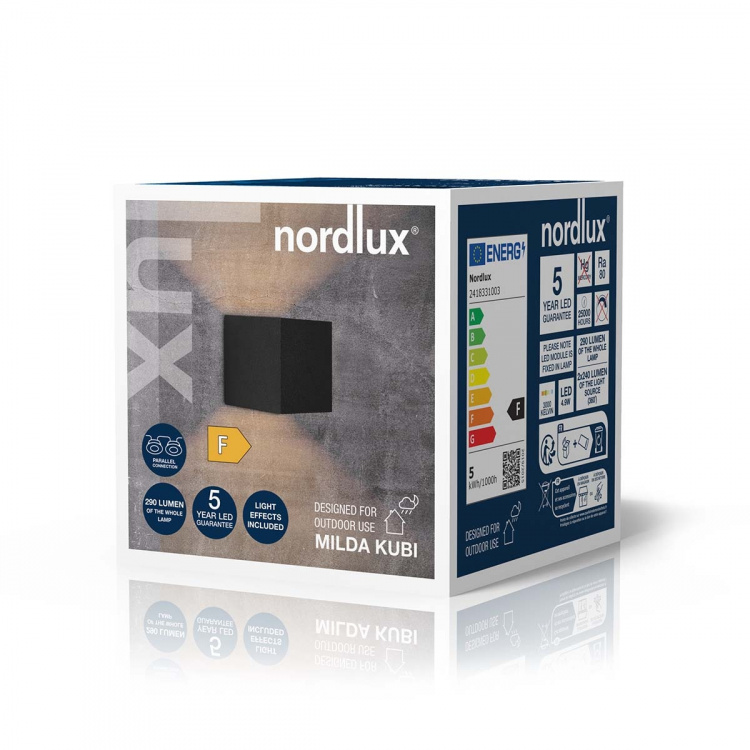 Nordlux Milda kubi Væglampe Sort