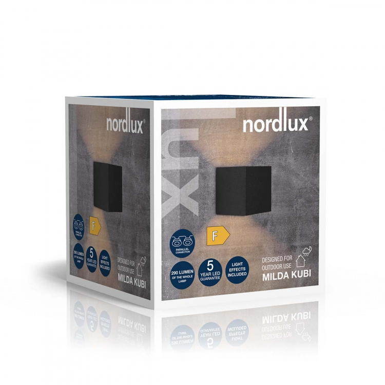 Nordlux Milda kubi Væglampe Sort