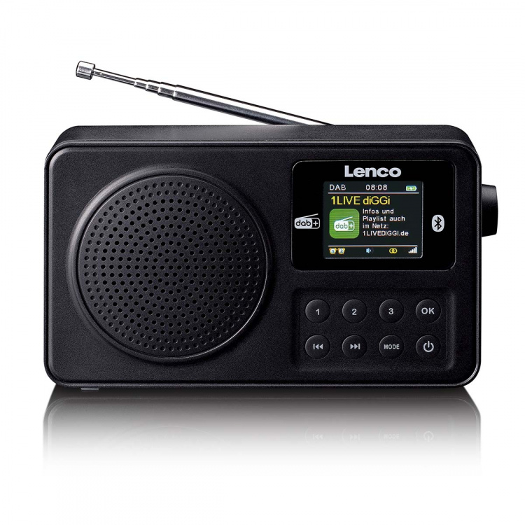 Lenco Bærbar DAB+/FM-radio med Bluetooth® Sort
