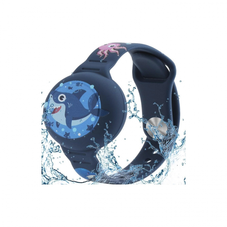 OFKOZ Armbånd Apple Airtag Børn Vandtæt Haj Blå