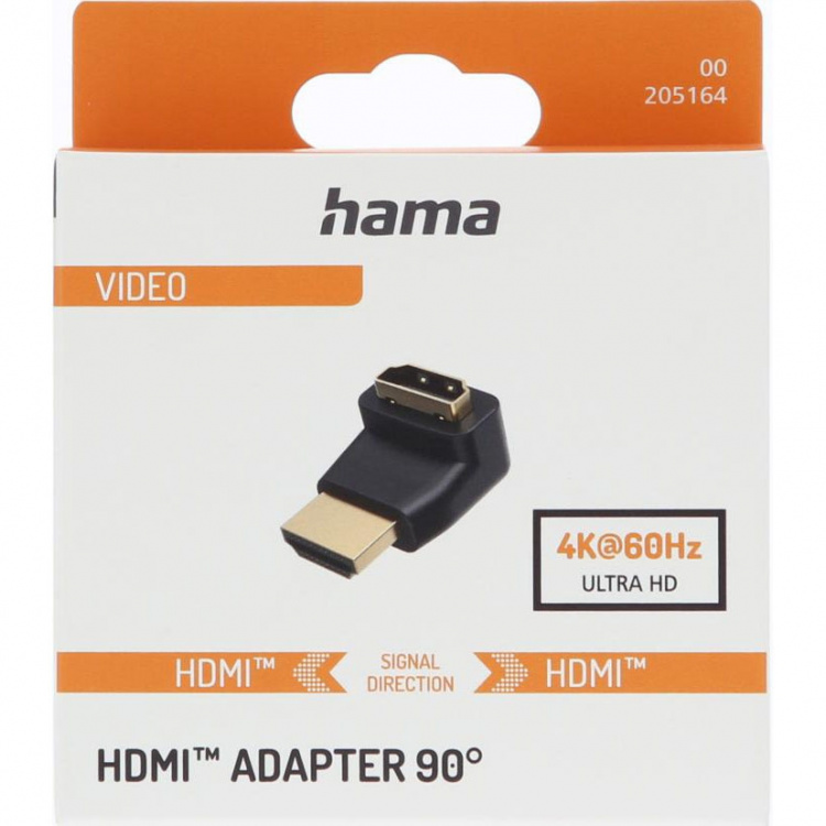 Hama Adapter Hdmi 90 Grader Guld Sort
