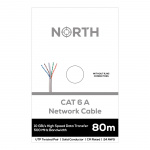 North Netværkskabel Cat6A UTP Hvid 80m uden stik Solid 10Gb/s 500MHz 24awg CM