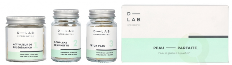 D-Lab Nutricosmetics D-Lab Perfect Skin Set 3 piece 3x56 Gels - Activateur de Regenaration No 1/Complexe Peau Nette No 2/Detox Peau No 3
