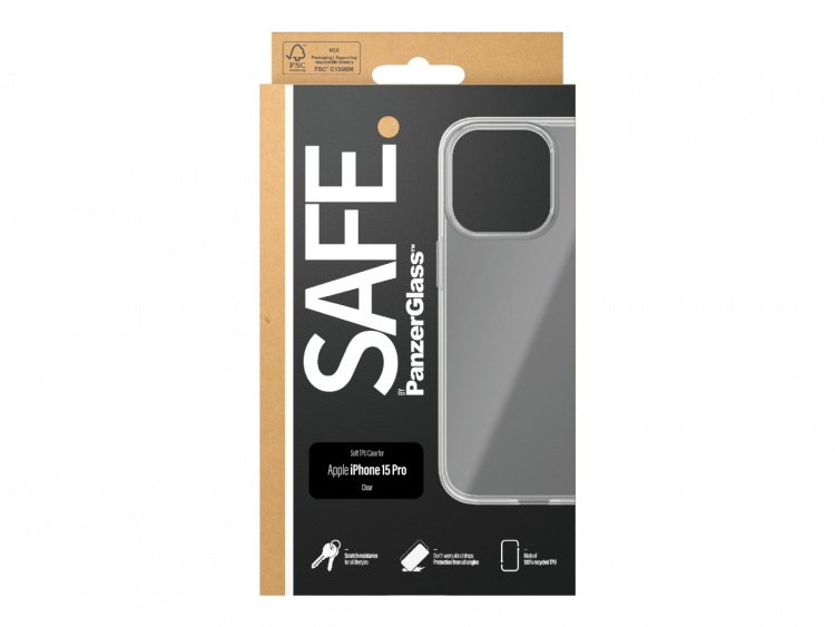 PanzerGlass SAFE. by PanzerGlass Beskyttelsescover Gennemsigtig Apple iPhone 15 Pro