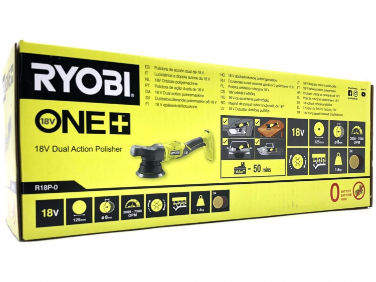 Ryobi One+ R18P-0 18V polermaskine Intet batteri