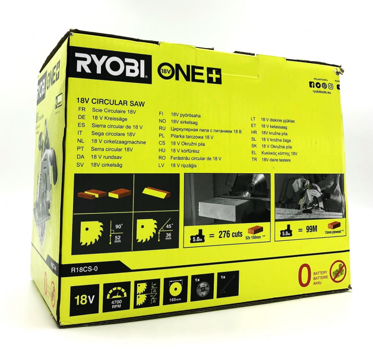 Ryobi One+ R18CS Rundsav Intet batteri