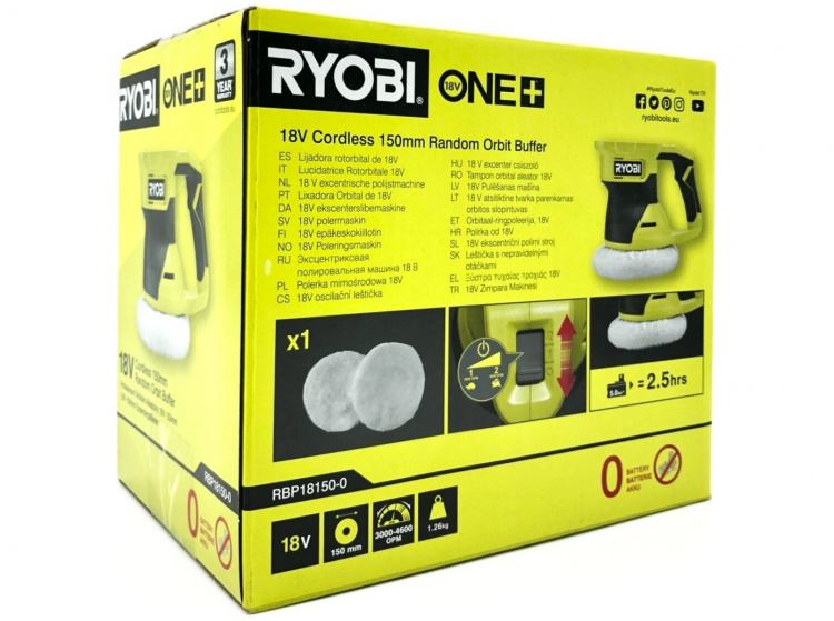 Ryobi One+ RBP18150-0 18V Polermaskine 150mm Intet batteri