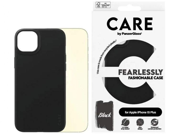 PanzerGlass CARE Fashionable Case til iPhone 15 Plus Sort