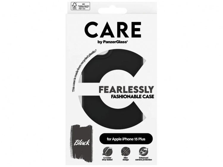 PanzerGlass CARE Fashionable Case til iPhone 15 Plus Sort