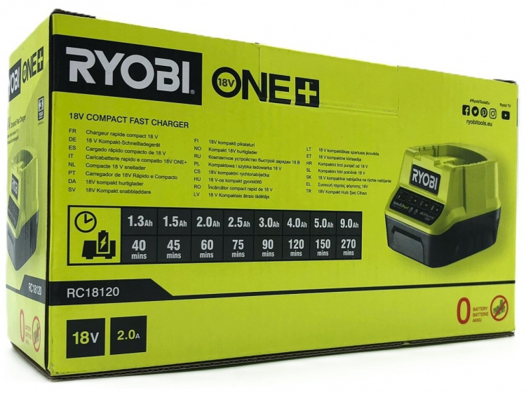 Ryobi ONE+ Batterioplader