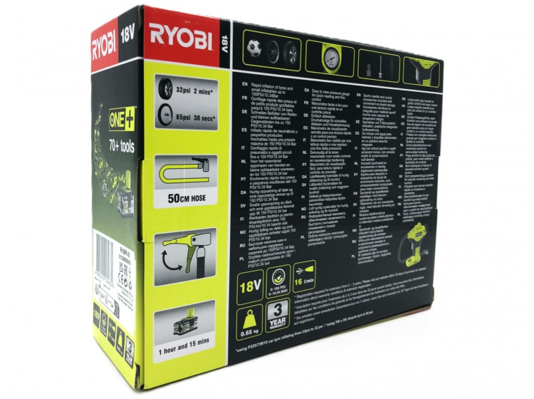 Ryobi One+ R18PI-0 - luftinflator - ledningfri - intet batteri
