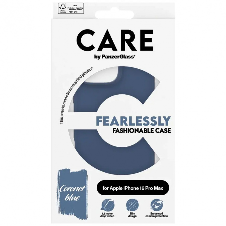 PanzerGlass CARE Fashionable Case til iPhone 16 Pro Max Blå PanzerGlass CARE Fashionable Case til iPhone 16 Pro Max Blå