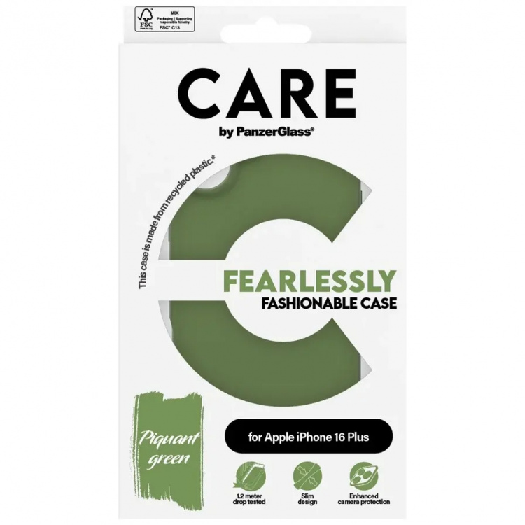 PanzerGlass CARE Fashionable Case for iPhone 16 Plus Green PanzerGlass CARE Fashionable Case for iPhone 16 Plus Green