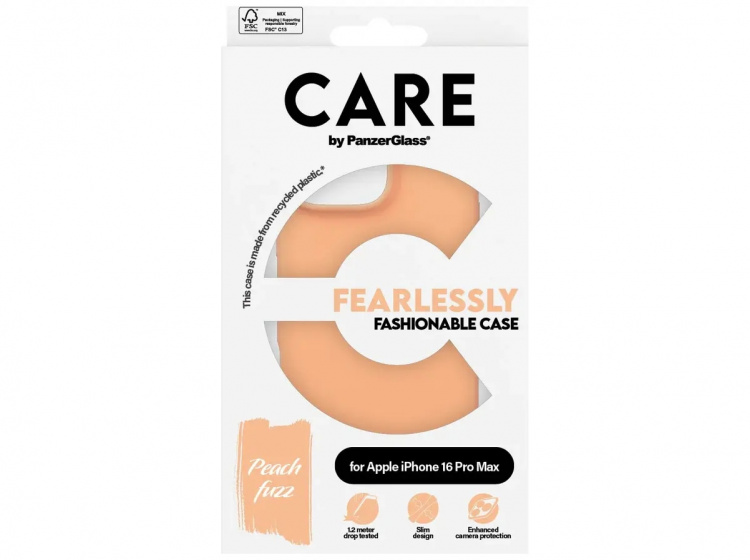 PanzerGlass CARE Fashionable Case Peachy til iPhone 16 Pro Max Fersken PanzerGlass CARE Fashionable Case Peachy til iPhone 16 Pro Max Fersken