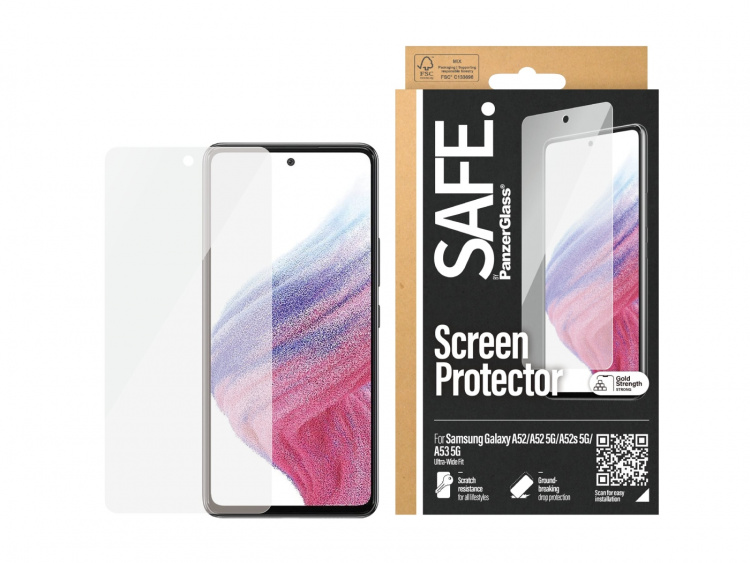 PanzerGlass SAFE. by PanzerGlass Skærmbeskytter Sort Transparent Samsung Galaxy A52, A52 5G PanzerGlass SAFE. by PanzerGlass Skærmbeskytter Sort Transparent Samsung Galaxy A52, A52 5G