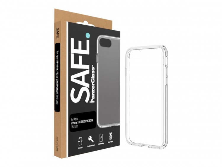 PanzerGlass Safe Beskyttelsescover Gennemsigtig Apple iPhone 7, 8, SE (2. generation), SE (3rd generation)
