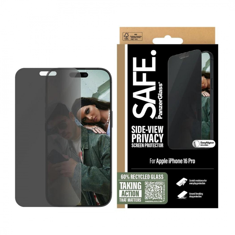 PanzerGlass SAFE. Privacy by PanzerGlass Apple iPhone 16 Pro 6.3 | Ultra-Wide Fit PanzerGlass SAFE. Privacy by PanzerGlass Apple iPhone 16 Pro 6.3 | Ultra-Wide Fit