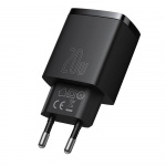 Baseus Compact Quick Adapter 20Watt USB-C + USB-A sort