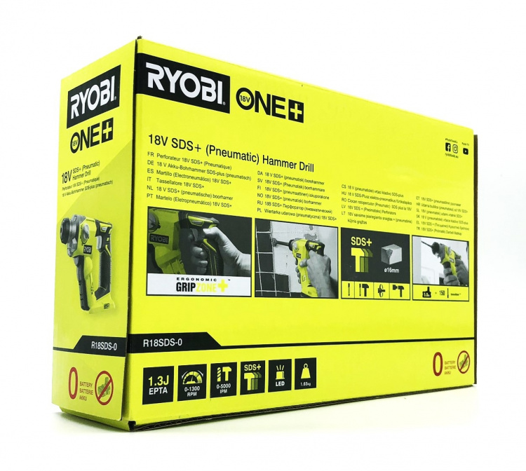 Ryobi One+ R18SDS-0 Roterende hammer Intet batteri 18V 1.3Joule