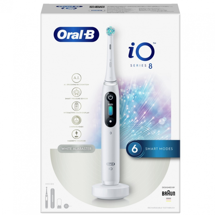 Oral B iO Series 8 Elektrisk tandbørste Hvid