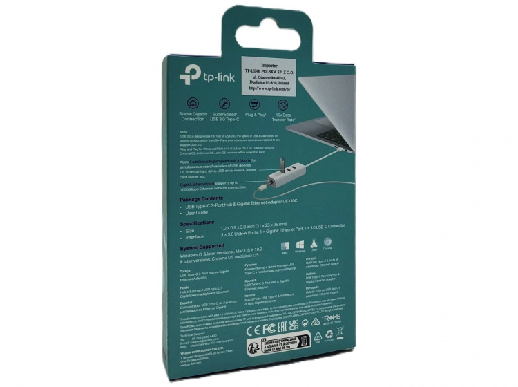 TP-Link UE330C V1 Hub 3 porte USB