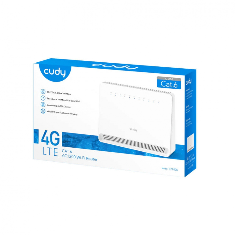 CUDY 4G Router LT700E Cat 6 AC1200 Gigabit