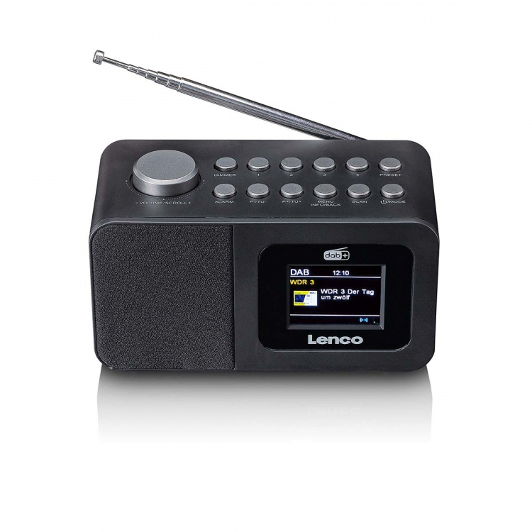 Lenco DAB+/FM-radiovækkeur med farvedisplay, sleeptimer og dobbelt alarmfunktion Sort Lenco DAB+/FM-radiovækkeur med farvedisplay, sleeptimer og dobbelt alarmfunktion Sort