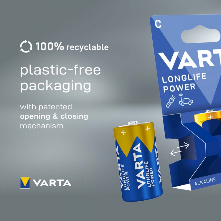 Varta Alkaline Batteri C 1.5 V High Energy 2-Bobler