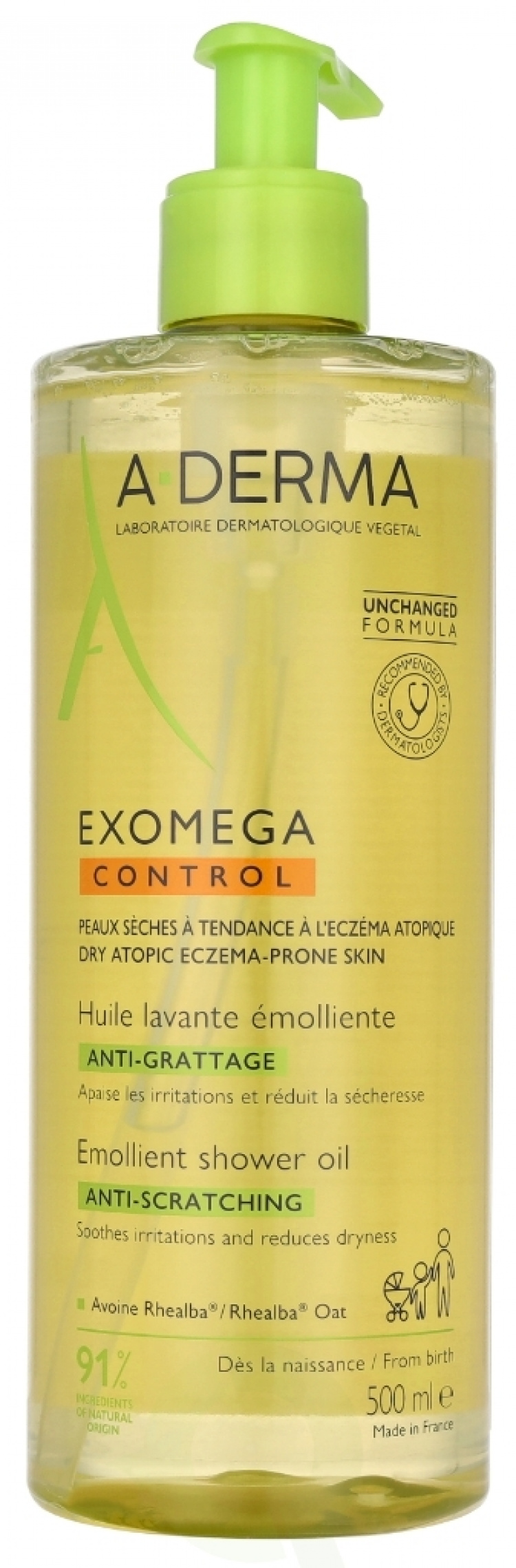 A-Derma Exomega Control Emollient Shower Oil 500 ml