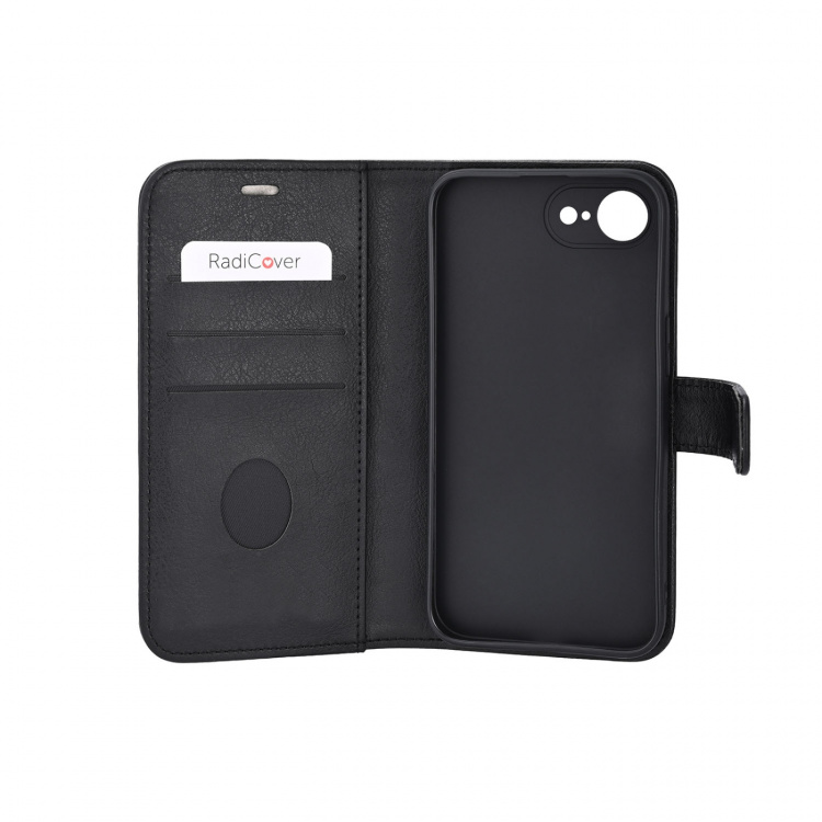 Radicover Wallet iPhone 16e Anti-Radi RFID 3 Kort MagSeries PU Sort