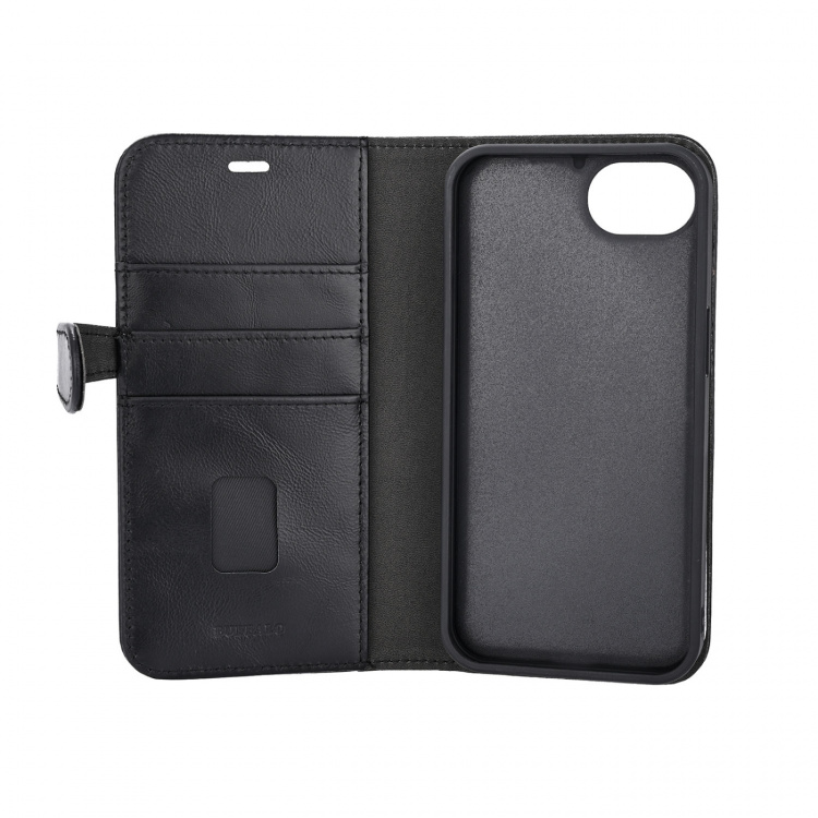 Buffalo Wallet 2-i-1 iPhone 16e MagSeries Læder 3 Kort Sort