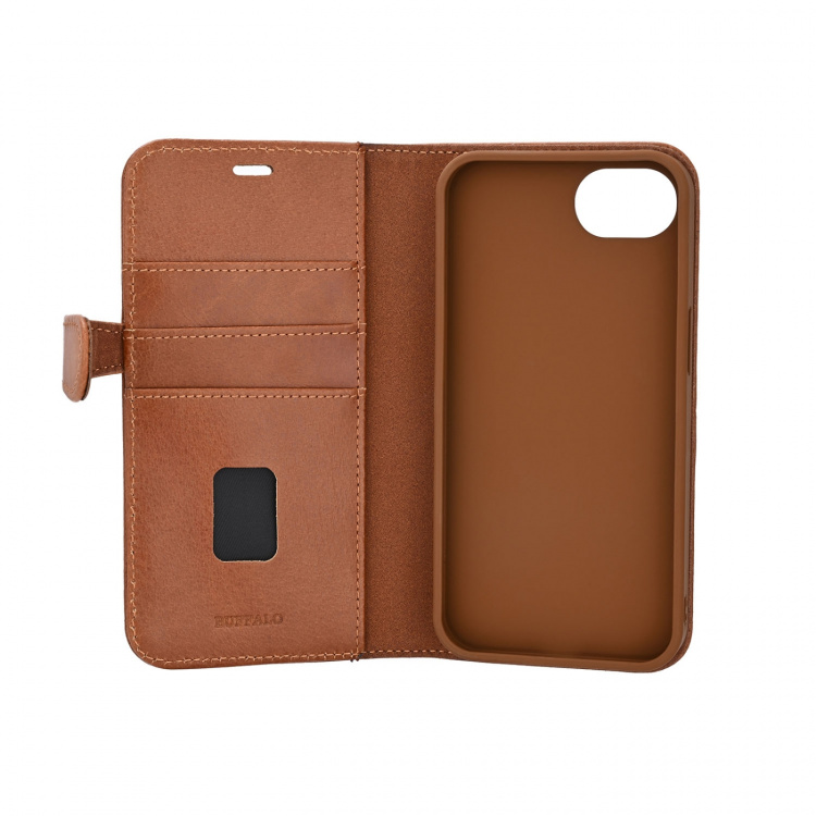 Buffalo Wallet 2-i-1 iPhone 16e MagSeries Læder 3 Kort Brun Buffalo Wallet 2-i-1 iPhone 16e MagSeries Læder 3 Kort Brun
