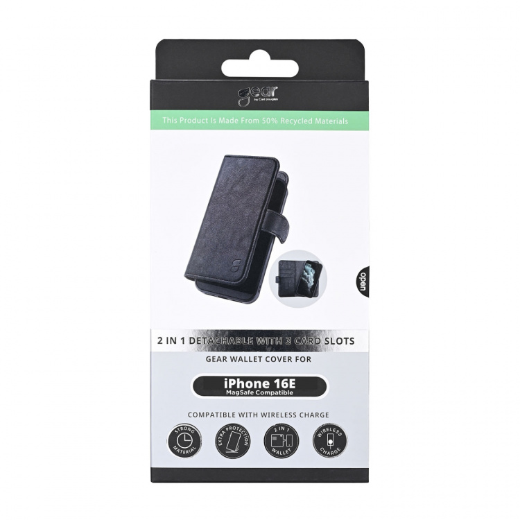 Gear Wallet 2-i-1 iPhone 16e MagSerie TPU 3 Kort Gear Wallet 2-i-1 iPhone 16e MagSerie TPU 3 Kort