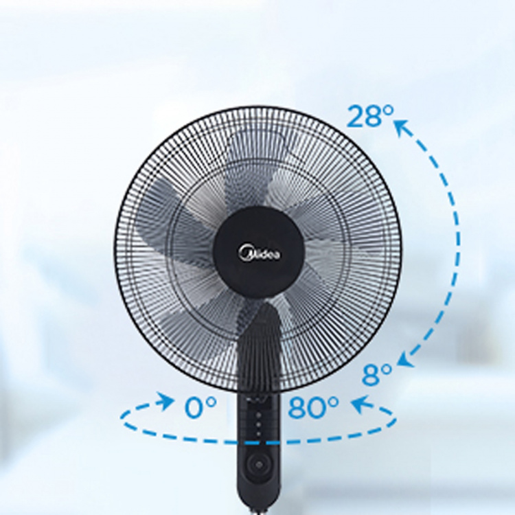 Midea Golvfläkt 3 Hastigheter och Fjärrkontroll, Svart