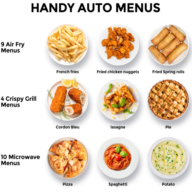 Toshiba Mikrovågsugn 26L, 3 i 1 Grill/Airfryer 900/1000/2100W