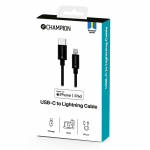 Champion USB-C till Lightning Kabel 30cm Svart