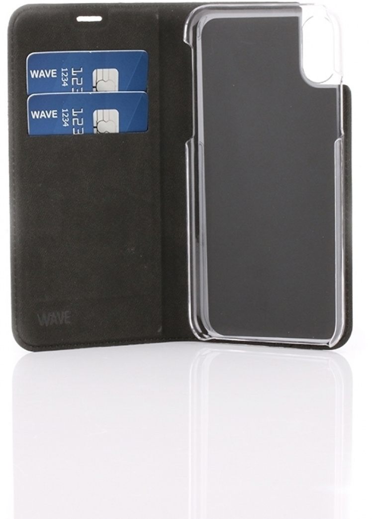 Wave BookCase beskyttelsesetui, iPhone X / Xs, sort