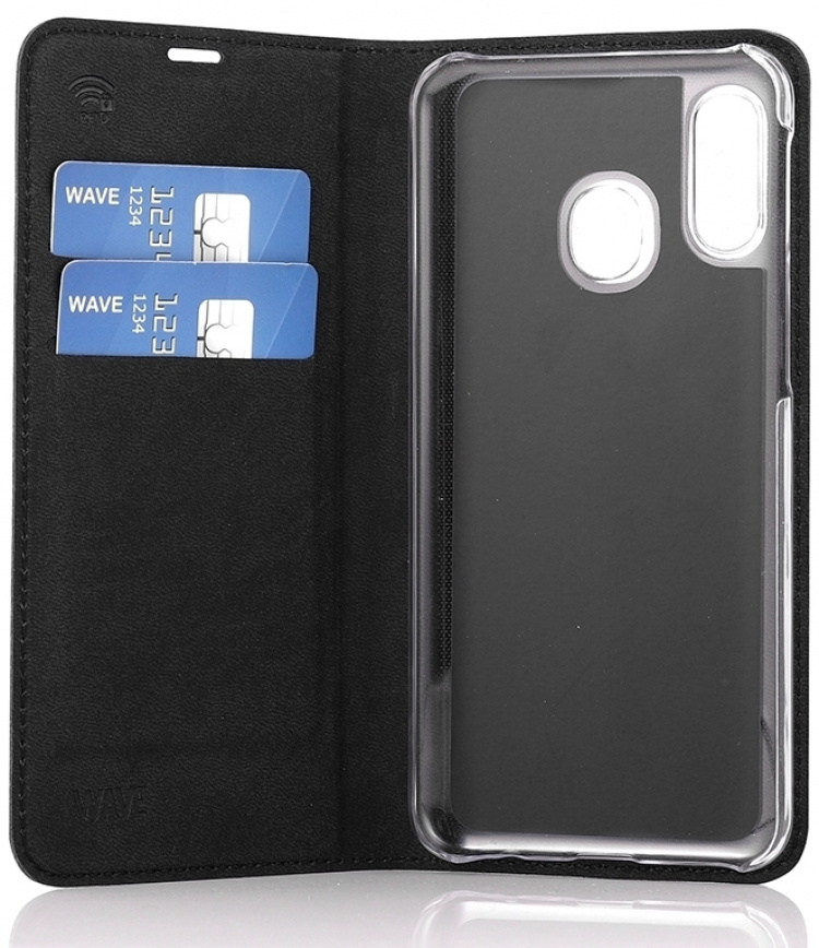 Wave BookCase beskyttelsesetui, Samsung Galaxy A40, sort