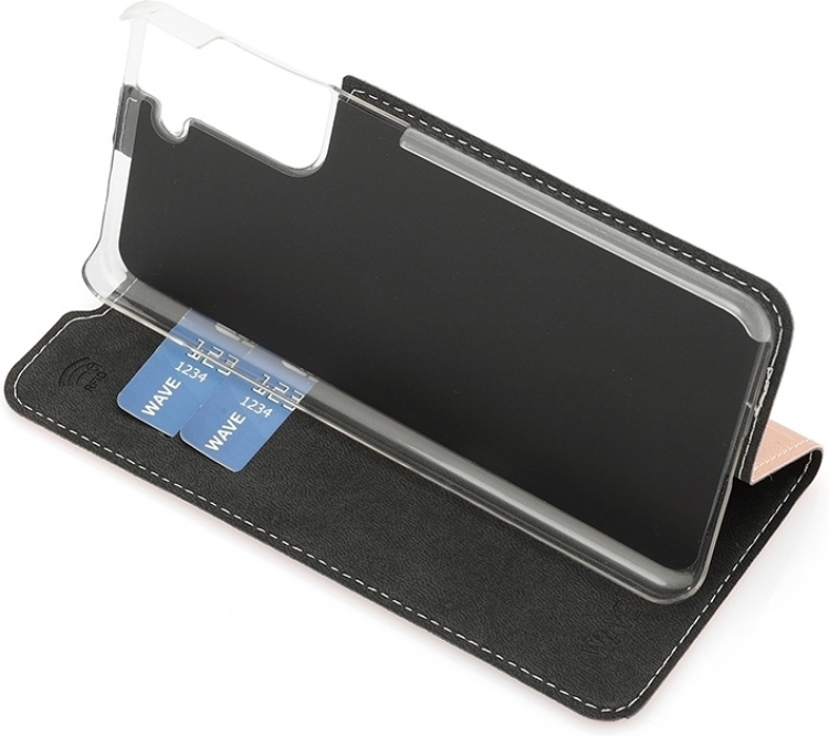 Wave BookCase beskyttelsesetui, Samsung Galaxy S21, rosaguld