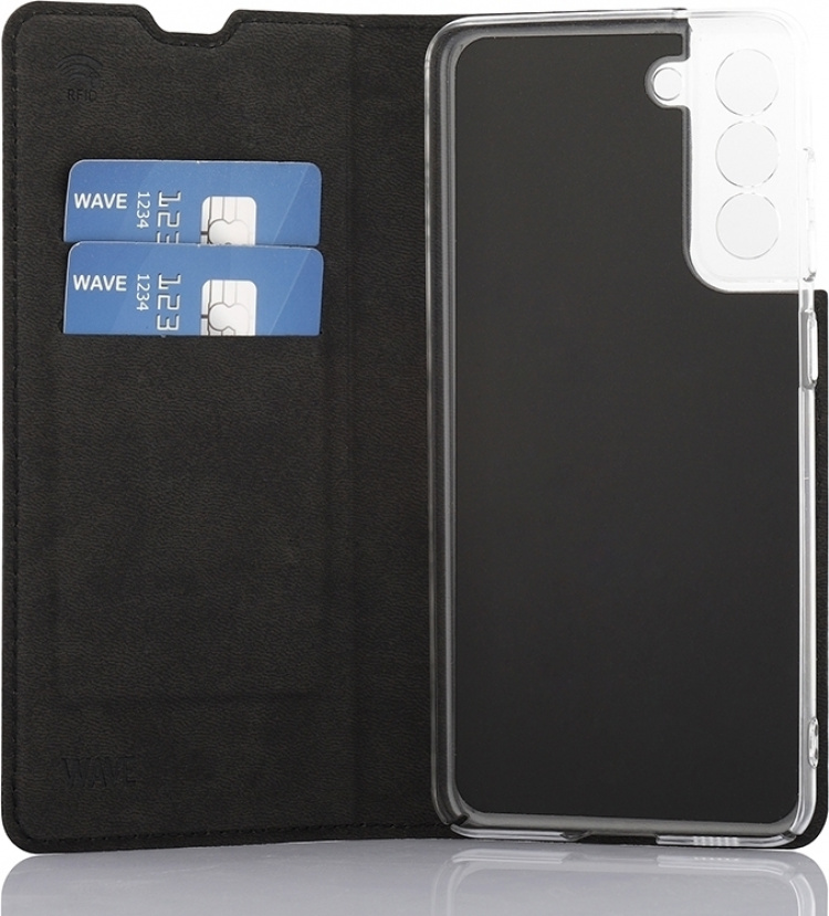 Wave BookCase beskyttelsesetui, Samsung Galaxy S21 FE 5G, sort