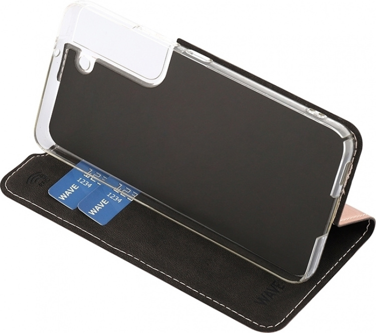 Wave BookCase beskyttelsesetui, Samsung Galaxy S22 5G, rosaguld