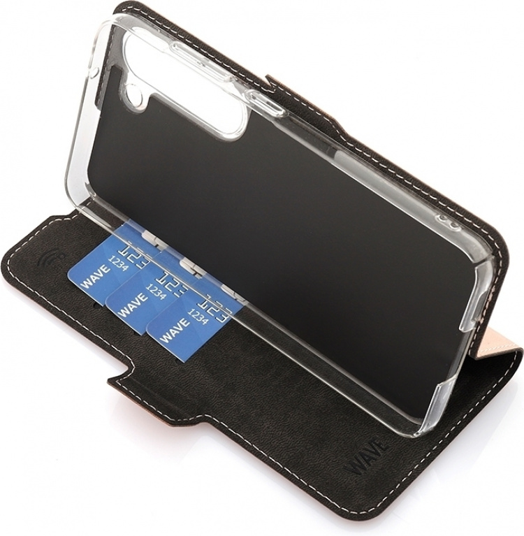 Wave BookCase beskyttelsesetui, Samsung Galaxy S23, rosaguld Wave BookCase beskyttelsesetui, Samsung Galaxy S23, rosaguld