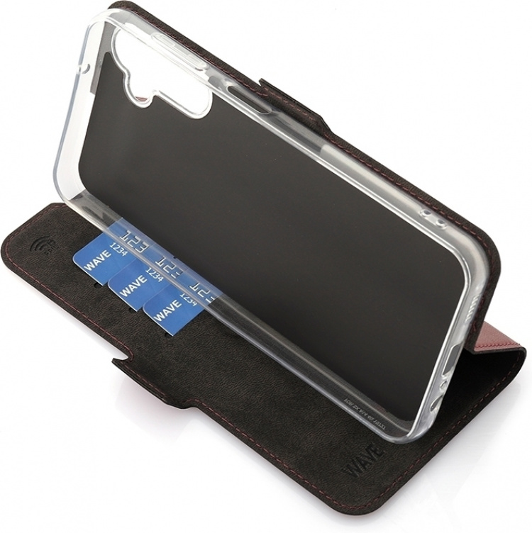 Wave BookCase beskyttelsesetui, Samsung Galaxy A14, Smoky Sangria