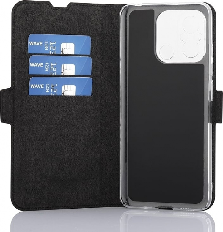 Wave BookCase beskyttelsesetui, Xiaomi Redmi 12C, sort