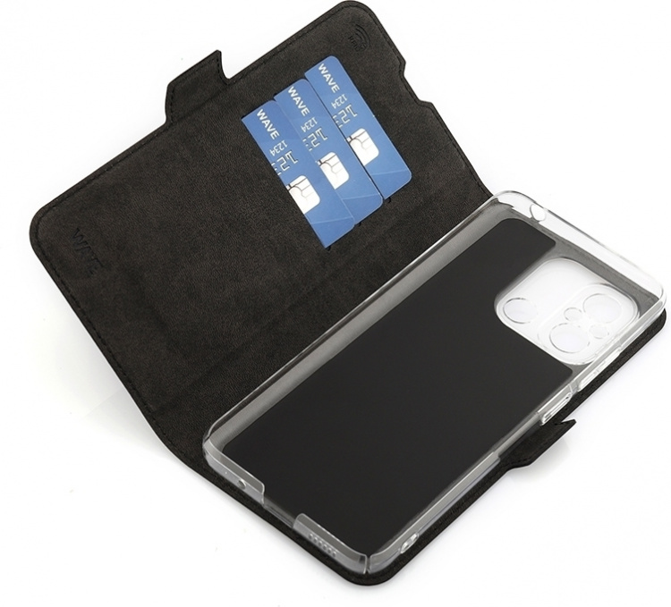 Wave BookCase beskyttelsesetui, Xiaomi Redmi 12C, sort